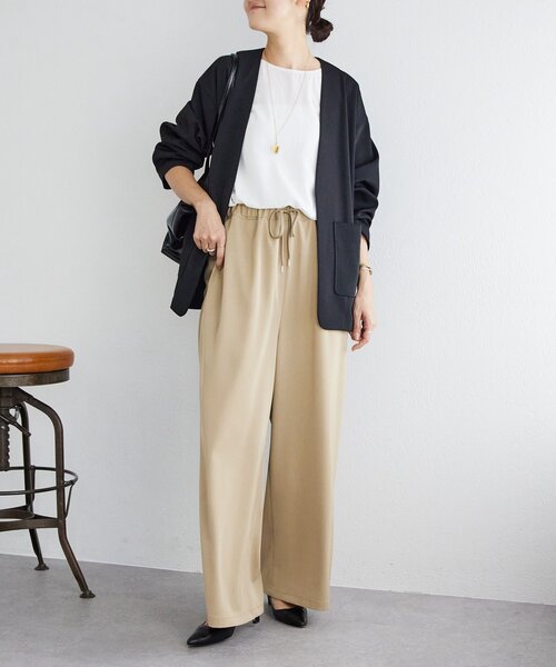 LIVETART（リヴェタート）の「《LIVETART》ストレッチツイルドロストパンツ（その他パンツ・レディース・ブラック/キャメル/ベージュ/ネイビー・1/0/2）」の9枚目の写真