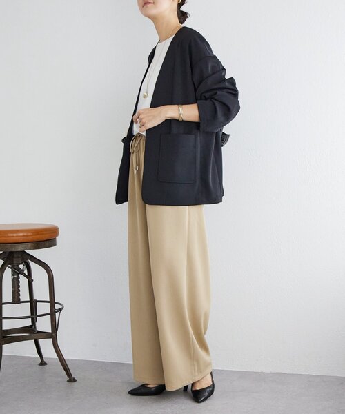 LIVETART（リヴェタート）の「《LIVETART》ストレッチツイルドロストパンツ（その他パンツ・レディース・ブラック/キャメル/ベージュ/ネイビー・1/0/2）」の10枚目の写真