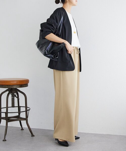 LIVETART（リヴェタート）の「《LIVETART》ストレッチツイルドロストパンツ（その他パンツ・レディース・ブラック/キャメル/ベージュ/ネイビー・1/0/2）」の12枚目の写真