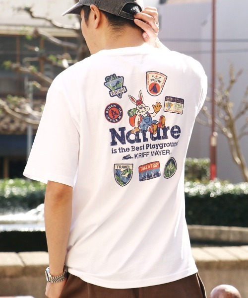KRIFF MAYER(クリフメイヤー)の「【綿100%】クリフラビット半袖Tシャツ(ネイチャー)(Tシャツ/カットソー・メンズ・オフホワイト/ライトグリーン/コーラル/チャコール・X-LARGE/LARGE/MEDIUM)」の2枚目の写真