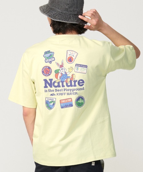 KRIFF MAYER(クリフメイヤー)の「【綿100%】クリフラビット半袖Tシャツ(ネイチャー)(Tシャツ/カットソー・メンズ・オフホワイト/ライトグリーン/コーラル/チャコール・X-LARGE/LARGE/MEDIUM)」の1枚目の写真