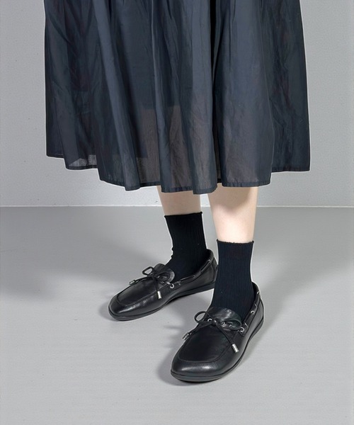 ASH（アッシュ）の「ASH/アッシュ【JOKER】ソフトレザーフラットローファー リボン ステッチ 1.5cmヒール（ローファー・レディース・ブラック・37/38/39）」の12枚目の写真