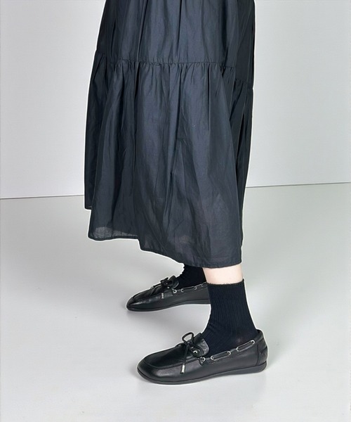 ASH（アッシュ）の「ASH/アッシュ【JOKER】ソフトレザーフラットローファー リボン ステッチ 1.5cmヒール（ローファー・レディース・ブラック・37/38/39）」の13枚目の写真