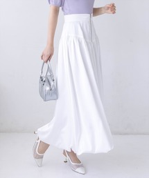CLEAR BASIC | フロントジップサテンバルーンスカート［大人 カジュアル フェミニン 着回し力抜群］≪新作≫(スカート)