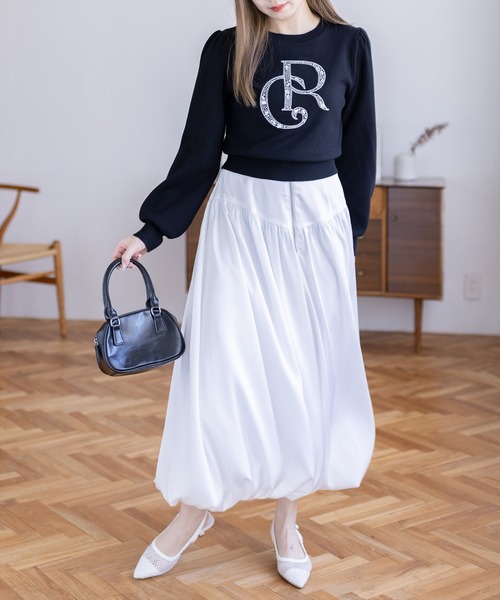 CLEAR BASIC（クリアベーシック）の「フロントジップサテンバルーンスカート［大人 カジュアル フェミニン 着回し力抜群］≪新作≫（スカート・レディース・オフホワイト/グレー/ブラック・F）」の6枚目の写真