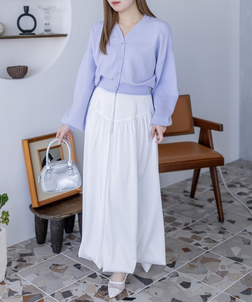 CLEAR BASIC（クリアベーシック）の「フロントジップサテンバルーンスカート［大人 カジュアル フェミニン 着回し力抜群］≪新作≫（スカート・レディース・オフホワイト/グレー/ブラック・F）」の11枚目の写真