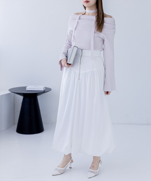 CLEAR BASIC（クリアベーシック）の「フロントジップサテンバルーンスカート［大人 カジュアル フェミニン 着回し力抜群］≪新作≫（スカート・レディース・オフホワイト/グレー/ブラック・F）」の16枚目の写真