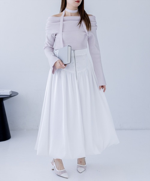 CLEAR BASIC（クリアベーシック）の「フロントジップサテンバルーンスカート［大人 カジュアル フェミニン 着回し力抜群］≪新作≫（スカート・レディース・オフホワイト/グレー/ブラック・F）」の21枚目の写真