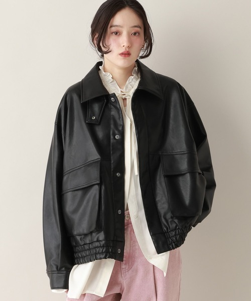 RAGEBLUE（レイジブルー）の「フェイクレザー/スウェードブルゾン（ブルゾン・レディース・ブラウン/ブラック・FREE）」の5枚目の写真