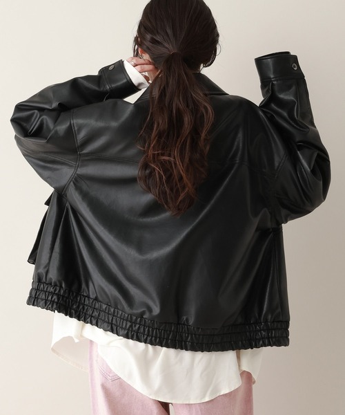 RAGEBLUE（レイジブルー）の「フェイクレザー/スウェードブルゾン（ブルゾン・レディース・ブラウン/ブラック・FREE）」の7枚目の写真