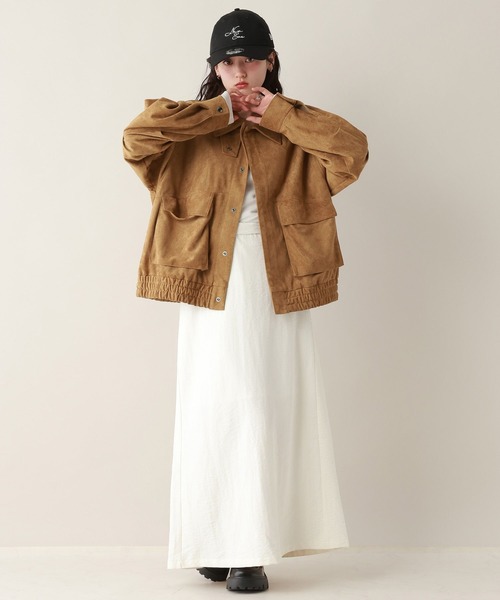 RAGEBLUE（レイジブルー）の「フェイクレザー/スウェードブルゾン（ブルゾン・レディース・ブラウン/ブラック・FREE）」の8枚目の写真