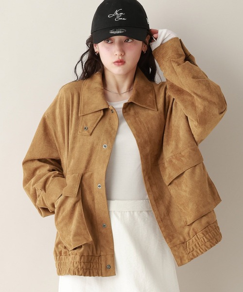 RAGEBLUE（レイジブルー）の「フェイクレザー/スウェードブルゾン（ブルゾン・レディース・ブラウン/ブラック・FREE）」の10枚目の写真