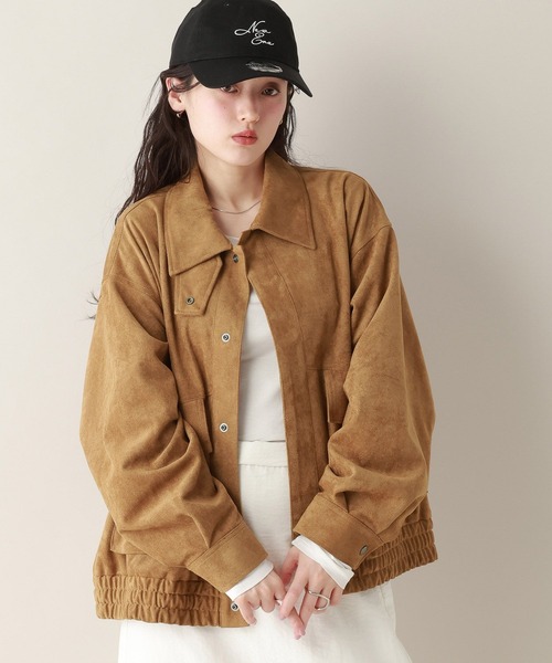 RAGEBLUE（レイジブルー）の「フェイクレザー/スウェードブルゾン（ブルゾン・レディース・ブラウン/ブラック・FREE）」の12枚目の写真