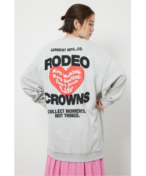 RODEO CROWNS WIDE BOWL(ロデオクラウンズワイドボウル)の「バックハートロゴワンピース(ワンピース・レディース・オレンジ系その他/ブラック/グレー×ホワイト・FREE)」の3枚目の写真