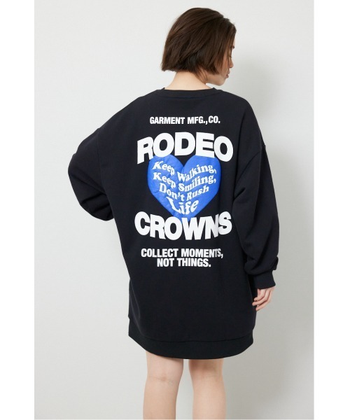 RODEO CROWNS WIDE BOWL(ロデオクラウンズワイドボウル)の「バックハートロゴワンピース(ワンピース・レディース・オレンジ系その他/ブラック/グレー×ホワイト・FREE)」の2枚目の写真