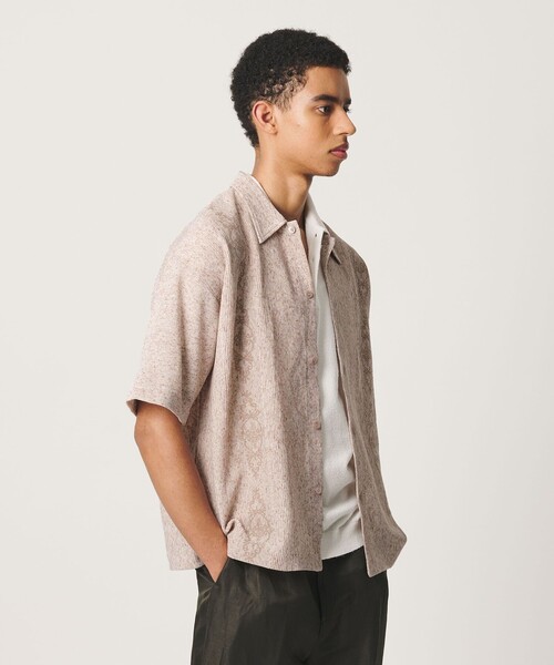 BEAUTY&YOUTH UNITED ARROWS(ビューティーアンドユースユナイテッドアローズ)の「<OWNESS>キューバ ショートスリーブ ニット シャツ(カーディガン/ボレロ・メンズ・ナチュラル/ダークグレー・M/L/S)」の4枚目の写真