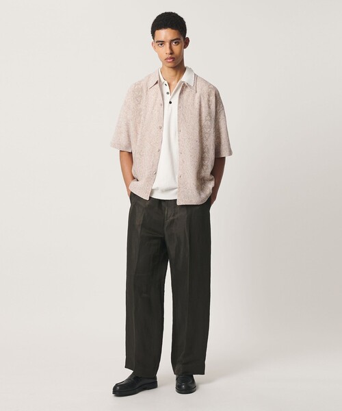 BEAUTY&YOUTH UNITED ARROWS(ビューティーアンドユースユナイテッドアローズ)の「<OWNESS>キューバ ショートスリーブ ニット シャツ(カーディガン/ボレロ・メンズ・ナチュラル/ダークグレー・M/L/S)」の5枚目の写真