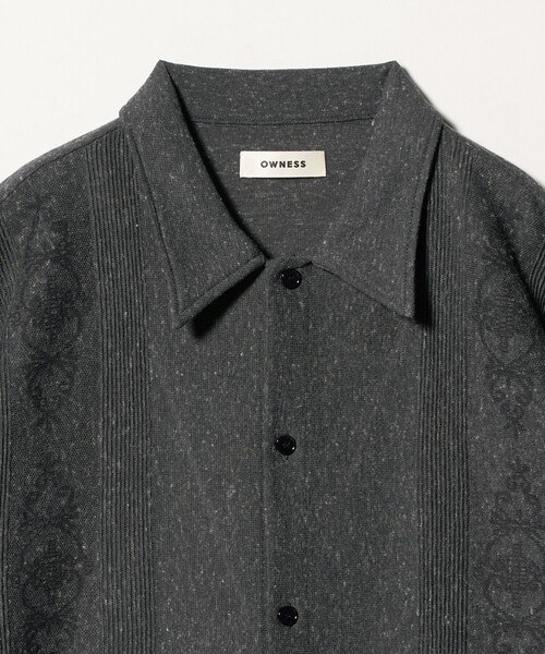 BEAUTY&YOUTH UNITED ARROWS(ビューティーアンドユースユナイテッドアローズ)の「<OWNESS>キューバ ショートスリーブ ニット シャツ(カーディガン/ボレロ・メンズ・ナチュラル/ダークグレー・M/L/S)」の10枚目の写真