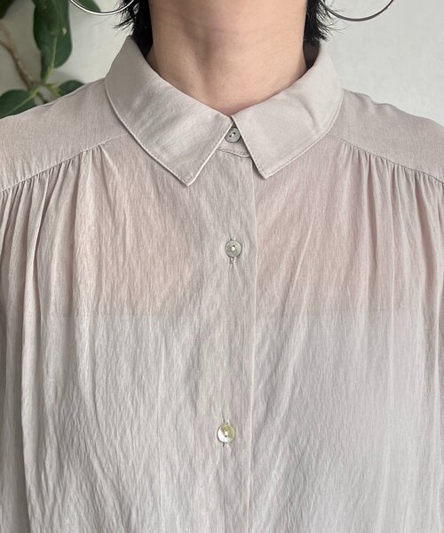 un dix cors（アンディコール）の「【SNSで話題！】【待望の再入荷！】麻調シアーバックテープシャツ（シャツ/ブラウス・レディース・チャコールグレー/ブルー/アイボリー・FREE）」の22枚目の写真