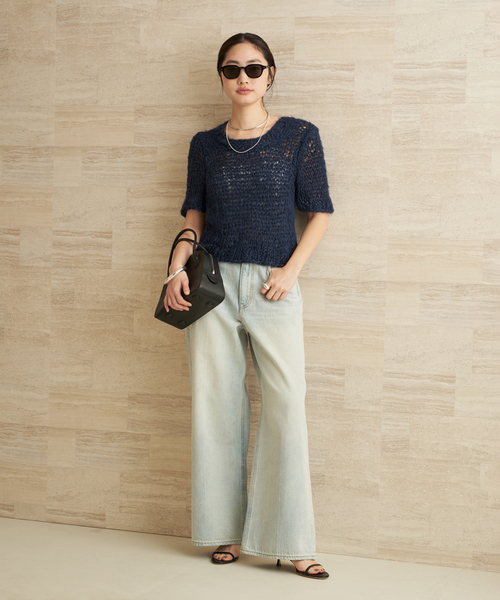 plage(プラージュ)の「ISOBEL CLEO / イザベルクリオ SILK THE CLASSIC TEE ニット(ニット/セーター・レディース・ネイビー・FREE)」の3枚目の写真