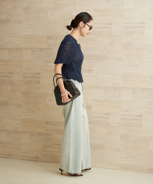 plage(プラージュ)の「ISOBEL CLEO / イザベルクリオ SILK THE CLASSIC TEE ニット(ニット/セーター・レディース・ネイビー・FREE)」の4枚目の写真