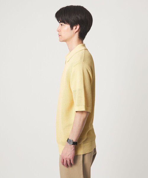 green label relaxing（グリーンレーベルリラクシング）の「コットン ナイロン メッシュ スキッパー 半袖 ポロシャツ（ポロシャツ・メンズ・クリーム/ダークグレー/ケリーグリーン・S/M/L/XL）」の10枚目の写真