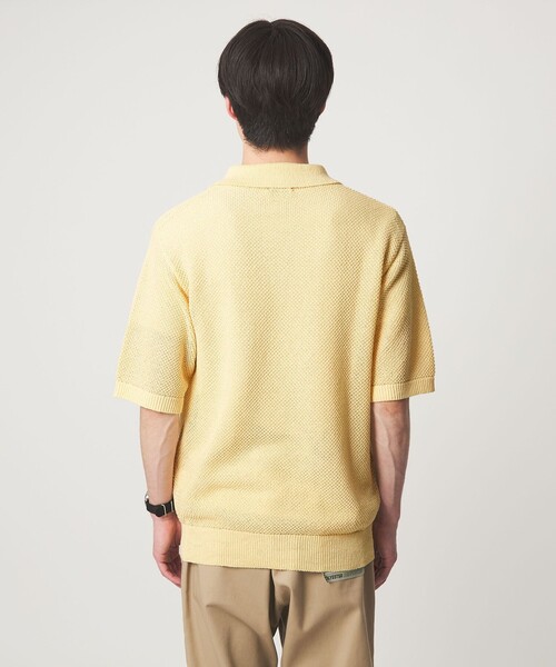 green label relaxing（グリーンレーベルリラクシング）の「コットン ナイロン メッシュ スキッパー 半袖 ポロシャツ（ポロシャツ・メンズ・クリーム/ダークグレー/ケリーグリーン・S/M/L/XL）」の11枚目の写真