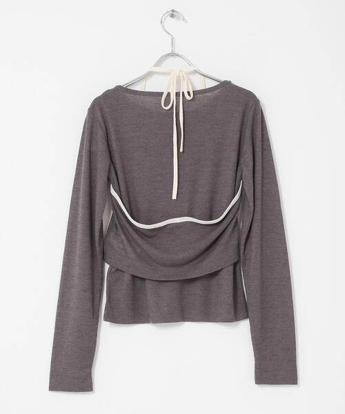 SENSE OF PLACE by URBAN RESEARCH(センスオブプレイスバイアーバンリサーチ)の「アンサンブルカットトップ(Tシャツ/カットソー・レディース・アイボリー/チャコールグレー/ブルー・ONE)」の14枚目の写真