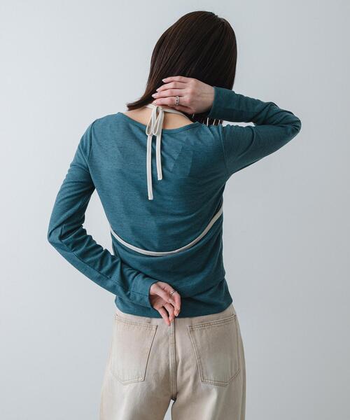 SENSE OF PLACE by URBAN RESEARCH(センスオブプレイスバイアーバンリサーチ)の「アンサンブルカットトップ(Tシャツ/カットソー・レディース・アイボリー/チャコールグレー/ブルー・ONE)」の5枚目の写真