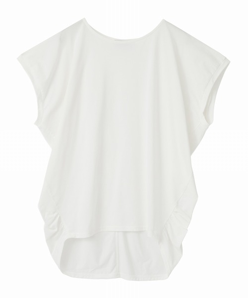 Julier Yoga and Relax(ジュリエヨガアンドリラックス)の「Julier (定番)ライトプライムドレープトップス(Tシャツ/カットソー・レディース・ネイビー/チャコール/ラベンダー/ホワイト・FREE)」の1枚目の写真