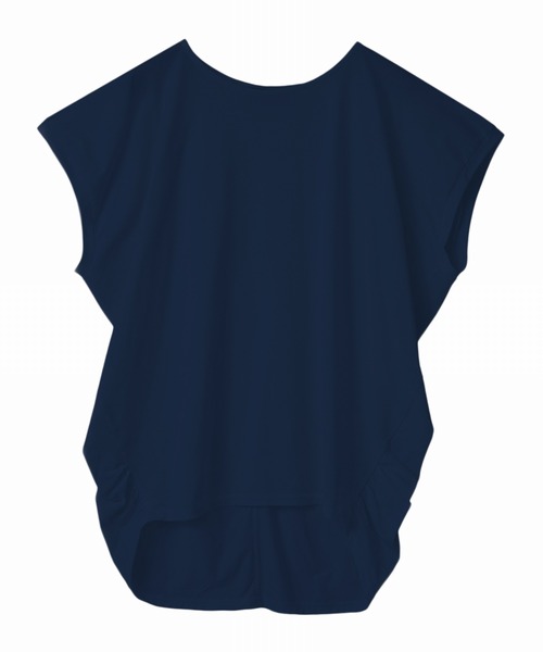 Julier Yoga and Relax(ジュリエヨガアンドリラックス)の「Julier (定番)ライトプライムドレープトップス(Tシャツ/カットソー・レディース・ネイビー/チャコール/ラベンダー/ホワイト・FREE)」の5枚目の写真