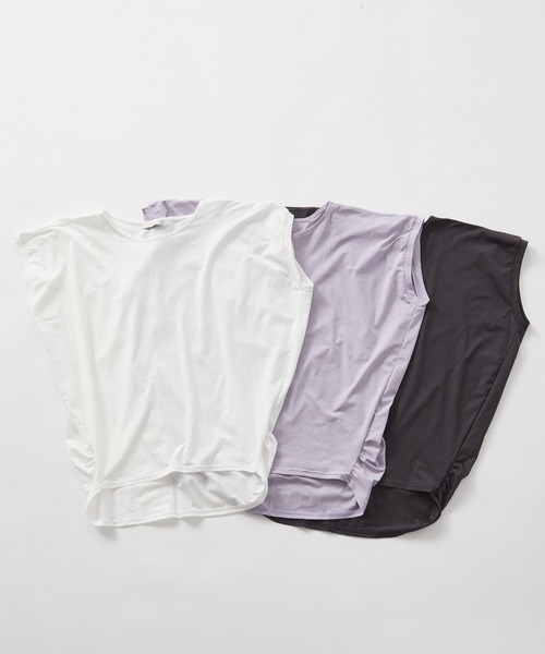 Julier Yoga and Relax(ジュリエヨガアンドリラックス)の「Julier (定番)ライトプライムドレープトップス(Tシャツ/カットソー・レディース・ネイビー/チャコール/ラベンダー/ホワイト・FREE)」の6枚目の写真