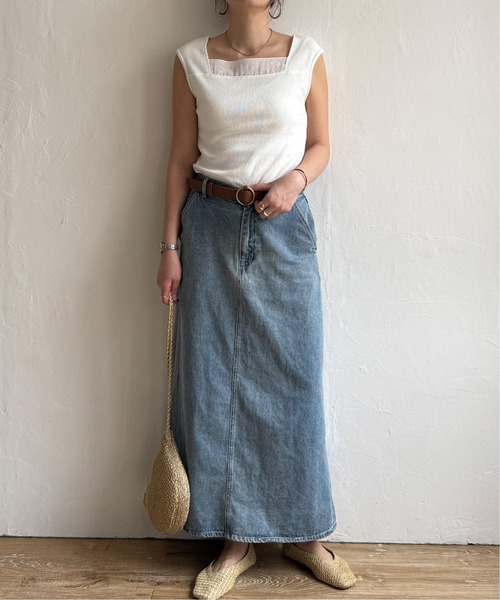 LBC（エルビーシー）の「スクエアネックシアーレイヤードタンクトップ（タンクトップ・レディース・ブラック/ホワイト/ブラウン/ブルー系その他・M/L）」の13枚目の写真