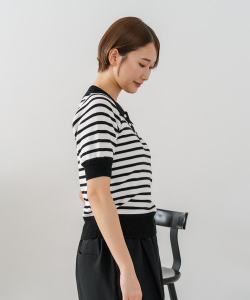 U.S. POLO ASSN.(ユーエスポロアッスン)の「【U.S. POLO ASSN./ユーエスポロアッスン】【なめらか極上タッチ】サマーニットポロ 上品な質感 軽やかで涼しい ロングシーズン活躍(ポロシャツ・レディース・ブラック/ネイビー/グリーン/オフホワイト・LARGE/MEDIUM)」の22枚目の写真