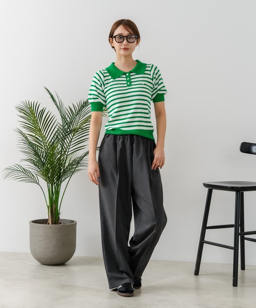 U.S. POLO ASSN.(ユーエスポロアッスン)の「【U.S. POLO ASSN./ユーエスポロアッスン】【なめらか極上タッチ】サマーニットポロ 上品な質感 軽やかで涼しい ロングシーズン活躍(ポロシャツ・レディース・ブラック/ネイビー/グリーン/オフホワイト・LARGE/MEDIUM)」の17枚目の写真