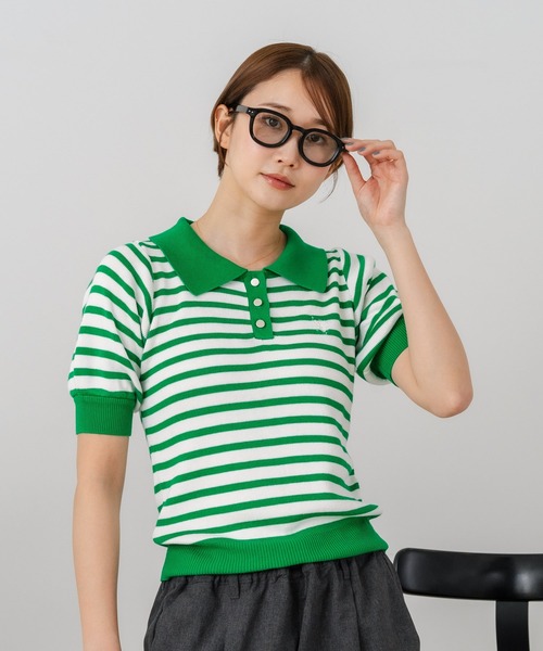 U.S. POLO ASSN.(ユーエスポロアッスン)の「【U.S. POLO ASSN./ユーエスポロアッスン】【なめらか極上タッチ】サマーニットポロ 上品な質感 軽やかで涼しい ロングシーズン活躍(ポロシャツ・レディース・ブラック/ネイビー/グリーン/オフホワイト・LARGE/MEDIUM)」の8枚目の写真