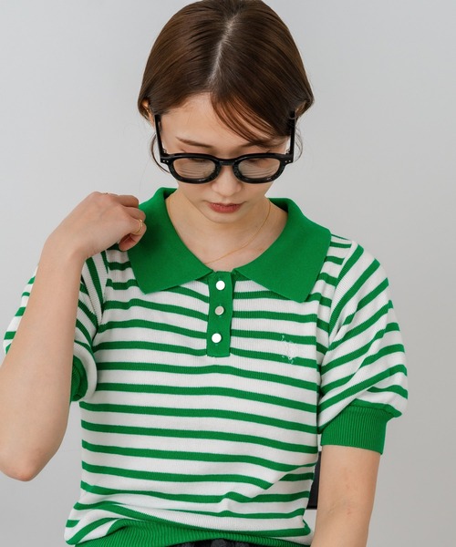 U.S. POLO ASSN.(ユーエスポロアッスン)の「【U.S. POLO ASSN./ユーエスポロアッスン】【なめらか極上タッチ】サマーニットポロ 上品な質感 軽やかで涼しい ロングシーズン活躍(ポロシャツ・レディース・ブラック/ネイビー/グリーン/オフホワイト・LARGE/MEDIUM)」の9枚目の写真
