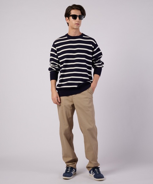 Eddie Bauer（エディーバウアー）の「ナローボーダー ニットクルー（ニット/セーター・メンズ・チャコール/ネイビー/オレンジ・XXL/XL/L/M/S）」の7枚目の写真