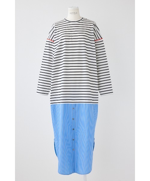 ENFOLD（エンフォルド）の「STRIPE DRESS（ワンピース・レディース・ホワイト/ブラック/ブルー・38/36）」の2枚目の写真