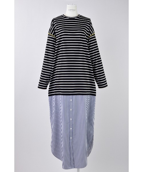 ENFOLD（エンフォルド）の「STRIPE DRESS（ワンピース・レディース・ホワイト/ブラック/ブルー・38/36）」の3枚目の写真