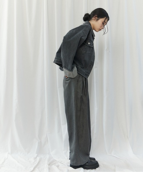CIEL'AIR(シエルエアー)の「FRINGE DENIM JACKET(フリンジデニムジャケット)(デニムジャケット・レディース・インディゴブルー/ブラック・FREE)」の5枚目の写真