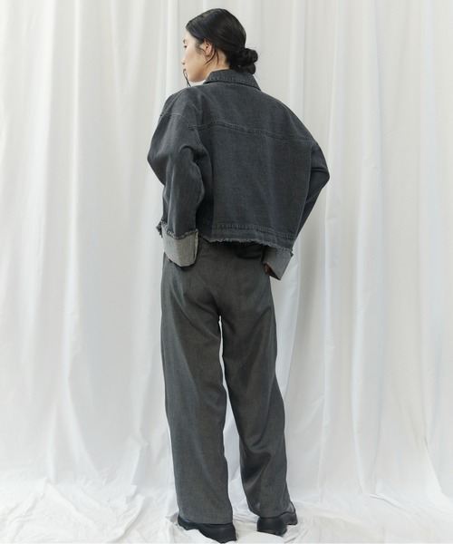 CIEL'AIR(シエルエアー)の「FRINGE DENIM JACKET(フリンジデニムジャケット)(デニムジャケット・レディース・インディゴブルー/ブラック・FREE)」の6枚目の写真