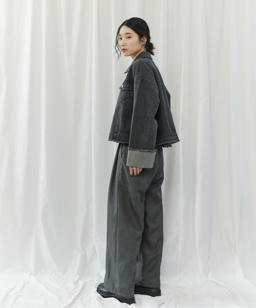 CIEL'AIR(シエルエアー)の「FRINGE DENIM JACKET(フリンジデニムジャケット)(デニムジャケット・レディース・インディゴブルー/ブラック・FREE)」の12枚目の写真