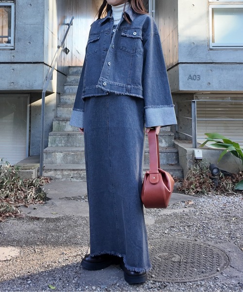 CIEL'AIR(シエルエアー)の「FRINGE DENIM JACKET(フリンジデニムジャケット)(デニムジャケット・レディース・インディゴブルー/ブラック・FREE)」の18枚目の写真