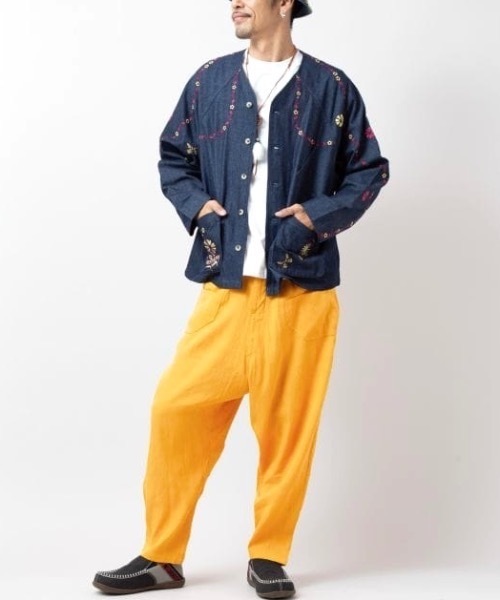 チャイハネ（チャイハネ）の「【チャイハネ】ピピナMEN'Sデニムカーディガン（カーディガン/ボレロ・メンズ・ライトブルー/ネイビー・FREE）」の5枚目の写真