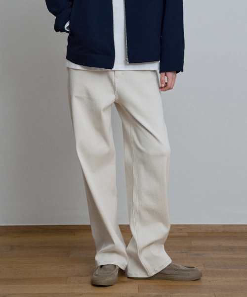 MINDBRIDGE（マインドブリッジ）の「ワイドエクリュデニムパンツ（デニムパンツ・メンズ・アイボリー・36/34/32/30/31/33/29）」の2枚目の写真