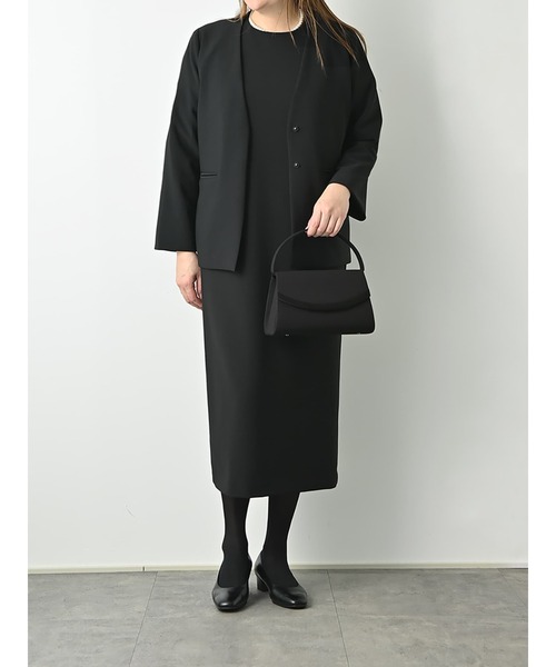 Brown&Street(ブラウンアンドストリート)の「【Refine】 Vネックノーカラージャケット(ノーカラージャケット・レディース・ナチュラル/ブラック・FREE)」の13枚目の写真