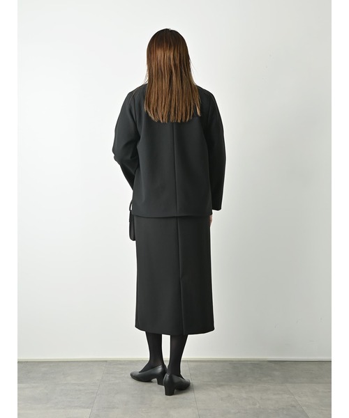 Brown&Street(ブラウンアンドストリート)の「【Refine】 Vネックノーカラージャケット(ノーカラージャケット・レディース・ナチュラル/ブラック・FREE)」の15枚目の写真