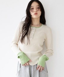 RAGEBLUE | バイカラーヘンリーニット(ニット/セーター)