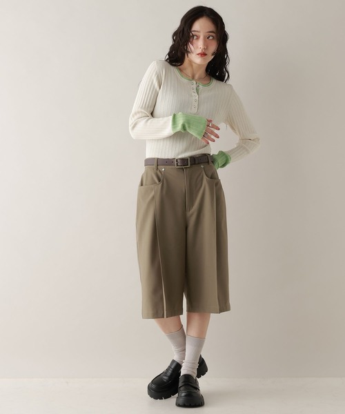 RAGEBLUE（レイジブルー）の「バイカラーヘンリーニット（ニット/セーター・レディース・アイボリー/グレー/ネイビー・FREE）」の20枚目の写真